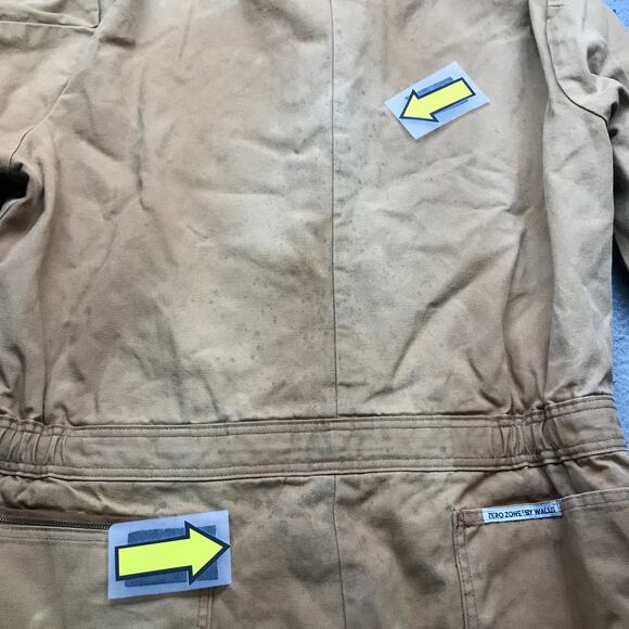 Vintage Zero Zone By Walls Insulated Canvas Coveralls Mens Large Tall Brown - Picture 10 of 16